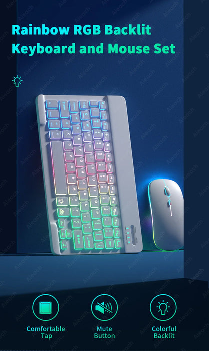 RGB Wireless Keyboard & Mouse Combo – Bluetooth & 2.4GHz for Tablet, Phone & PC Samanta Factory