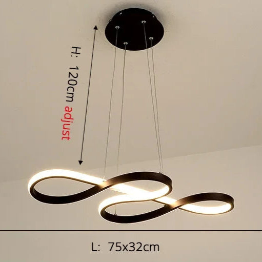 Modern LED Pendant Light – Iron Finish with Remote Dimming - Samanta Factory