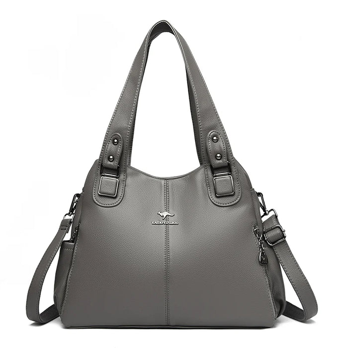 Soft Leather Handbag for Women – Luxury Designer Shoulder Tote, Large Capacity Purse - Samanta Factory