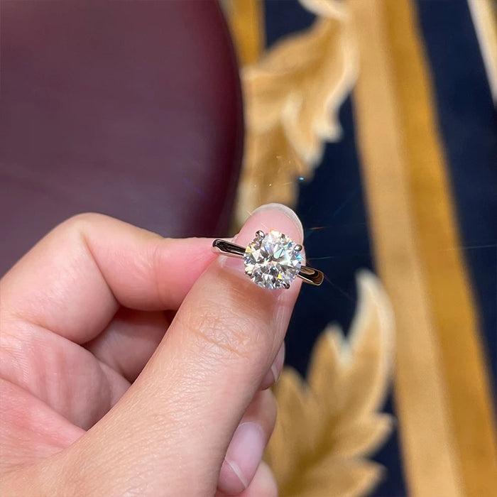 Moissanite Engagement Ring – 2.0ct Round Center Stone