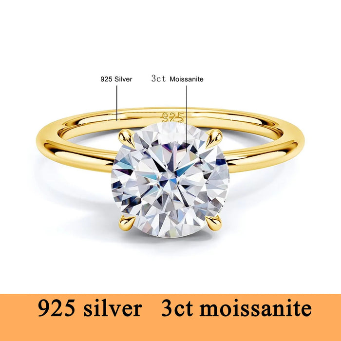 14K Gold Moissanite Ring – Certified Round-Cut Brilliance SF