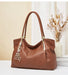 FOXER genuine leather women’s shoulder bag with zipper closure, interior compartments, beading and sequins, soft casual tote.
