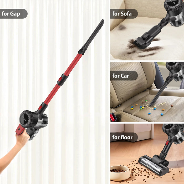 Cordless Vacuum Cleaner – 6-in-1 Stick Vacuum with 15kPa Suction & LED Searchlight
