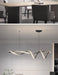 Modern LED Pendant Light – NEO Gleam Black Aluminum Chandelier with Remote Control - Samanta Factory