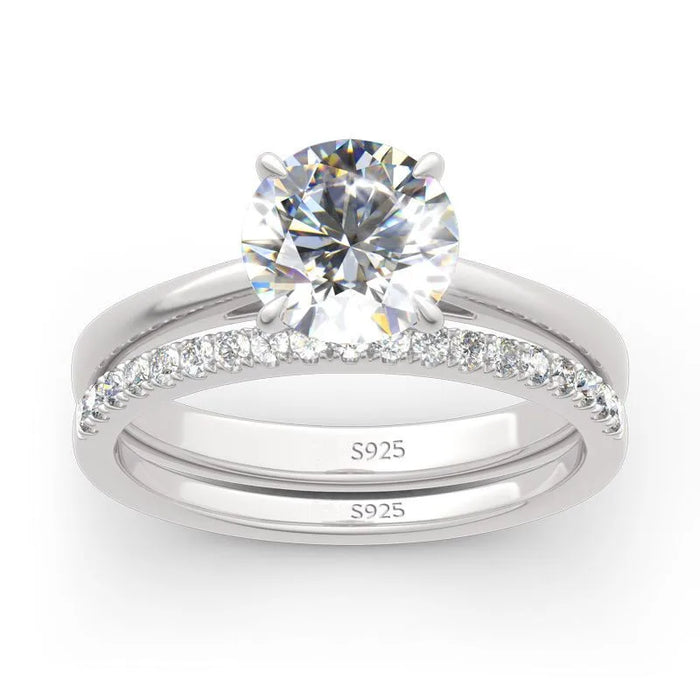 Moissanite Engagement Ring – 2.0ct Round Center Stone