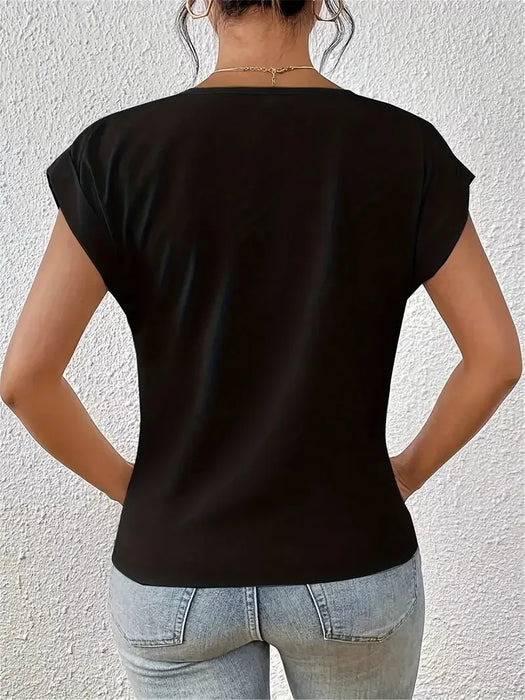 V-Neck Blouse - Casual Elegance for Office & Summer Days - Samanta Factory