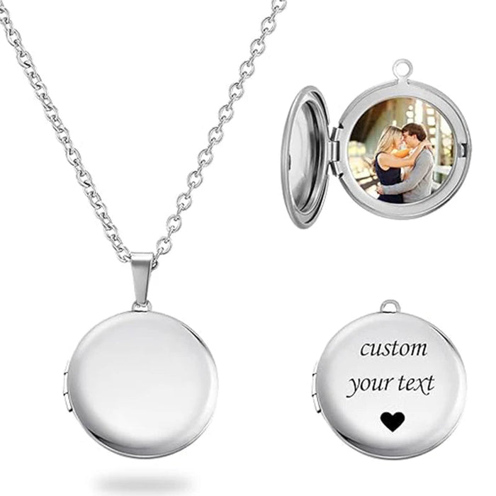 Custom Photo Locket Necklace – Personalized Heart Pendant for Men/ Women SF