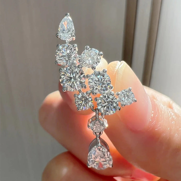 Pear Cut Moissanite Drop Earrings – D Color VVS1 Elegance SF