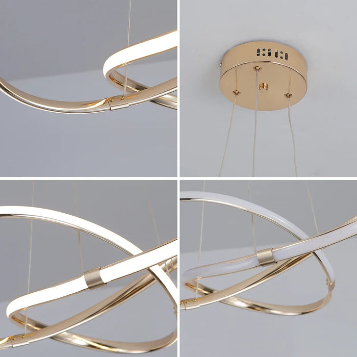 Modern E27 Alloy Pendant Light – Black & Gold LED Ceiling Fixture - Samanta Factory