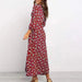 Women’s V-Neck Floral Maxi Dress – High-Waist Slit for Effortless Boho Chic - Samanta Factory