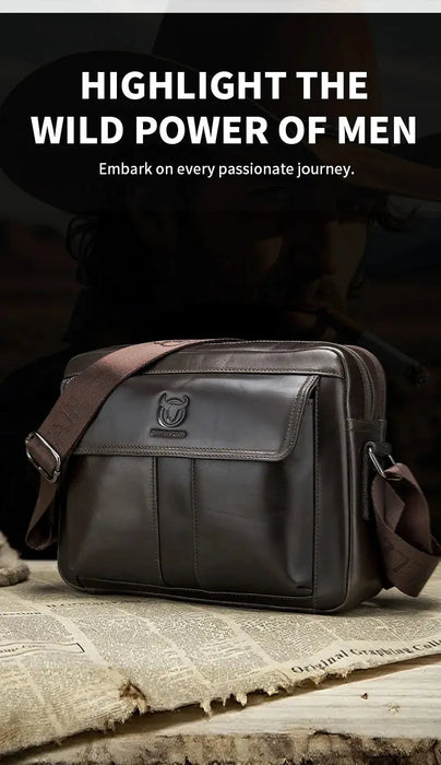 Leather Business Shoulder Bag – Soft Men’s Work Messenger Bag SF