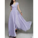 Party Dress – V-Neck Chiffon Elegance - Samanta Factory