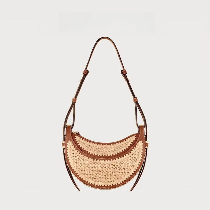 Women's Woven Straw Tote Bag – Large Capacity Beach Handbag & Casual Shoulder Bag SF