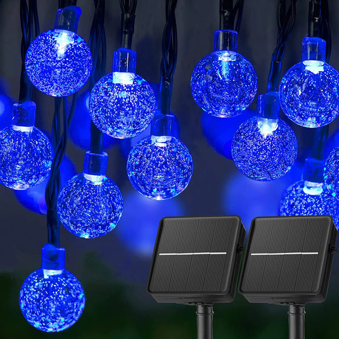 Solar Crystal Globe String Lights – 60 LED Waterproof Fairy Lights with 8 Lighting Modes - Samanta Factory