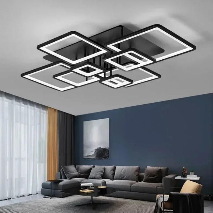 LED Ceiling Light – Modern Geometric Design with Remote Dimming - Samanta Factory