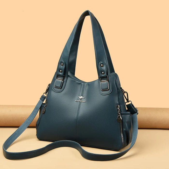 Soft Leather Handbag for Women – Luxury Designer Shoulder Tote, Large Capacity Purse - Samanta Factory