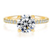 1-2 CT D color Moissanite engagement ring in S925 silver with 18K gold plating, round-cut moissanite and zircon accents