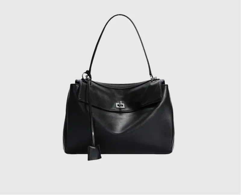 Cow Leather Shoulder Bag – Soft Tote with Large Capacity SF