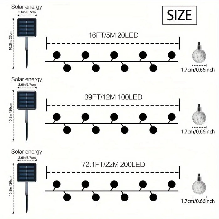 10m Solar-Powered LED String Lights – Waterproof Outdoor Holiday & Garden Lighting - Samanta Factory