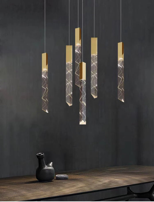 Modern Pendant Light – Luminous Acrylic with Brushed Aluminum Finish - Samanta Factory