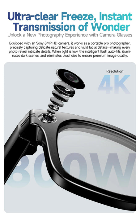 AI Smart Glasses with HD Camera & Translation – Color-Changing Bluetooth Calling Sunglasses SF
