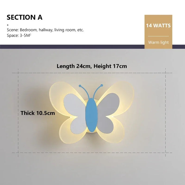 Butterfly Wall Lamp – Colorful LED Acrylic Light for Kids’ Room & Nursery