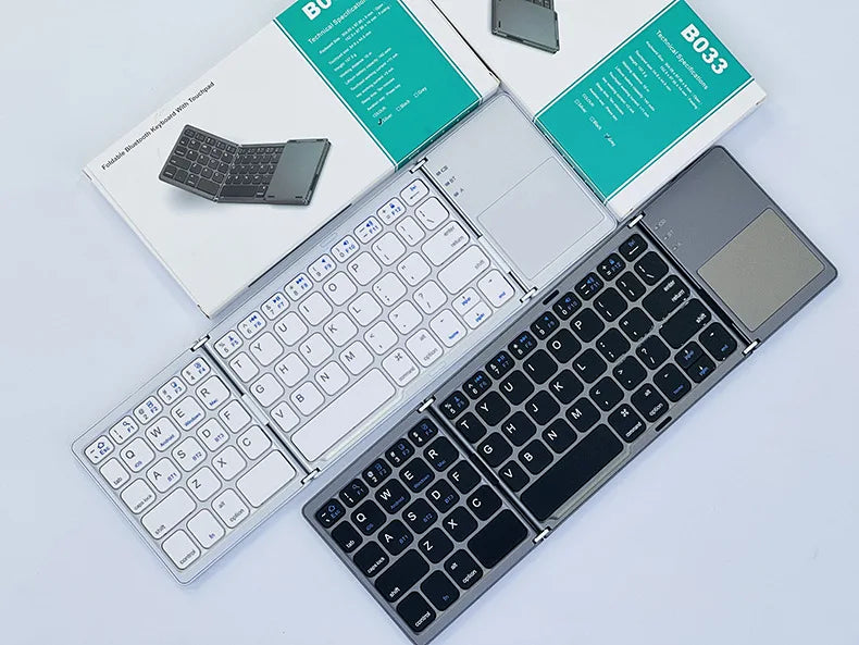 Foldable Bluetooth Keyboard – 81-Key Mini Wireless with Touchpad for iOS, Android & Windows SF