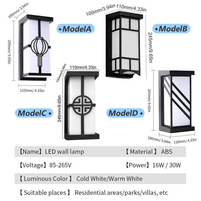 Modern LED Wall Light with Radar Motion Sensor – 16W/30W Waterproof IP55 ABS Lamp for Indoor & Outdoor Lighting - Samanta Factory
