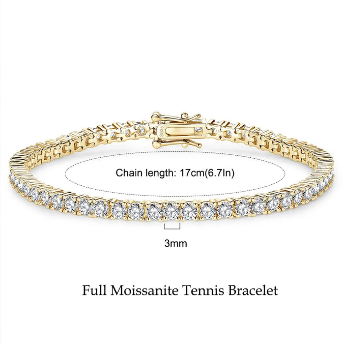 Luxury D Color Round Cut Bracelet for Men & Women - Samanta Factory