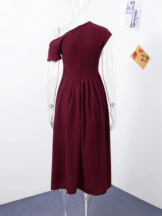 Maxi Dress – Pleated Patchwork Elegance - Samanta Factory