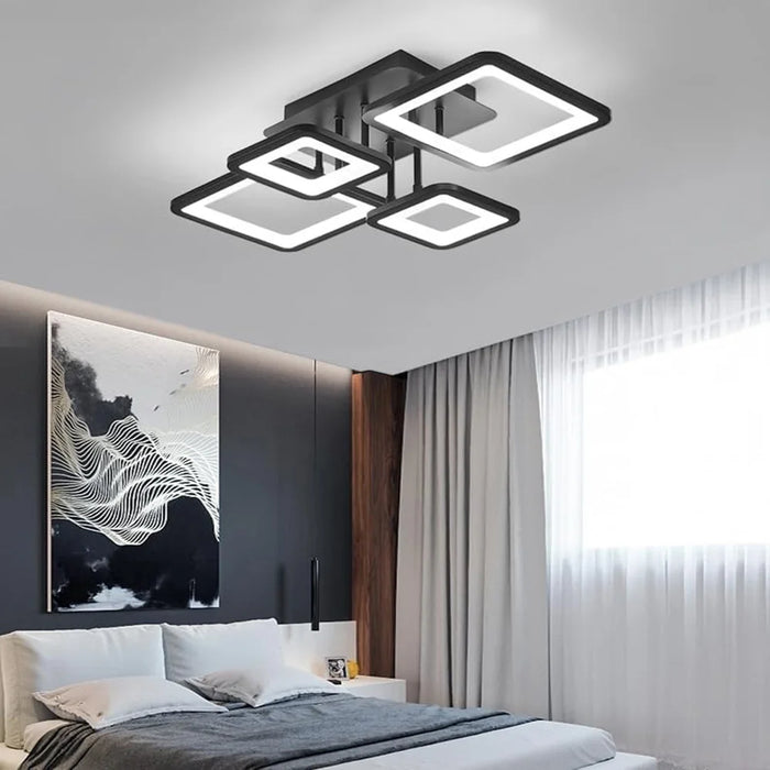 Modern LED Ceiling Light – 54W Dimmable Fixture with Remote for Dining Room & Foyer