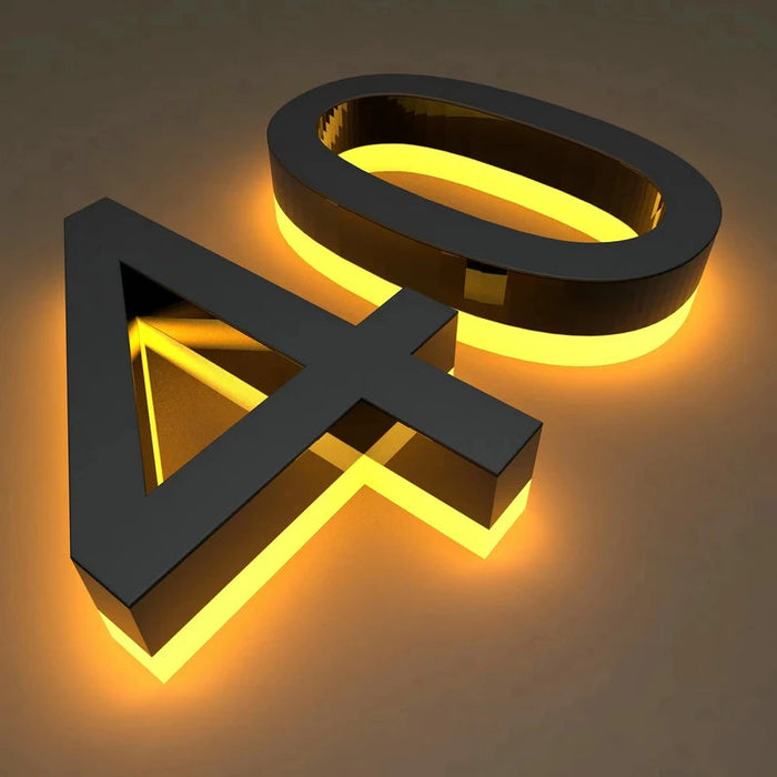 LED House Number Light – Outdoor Waterproof Illuminated Stainless Steel Address Plaque SF