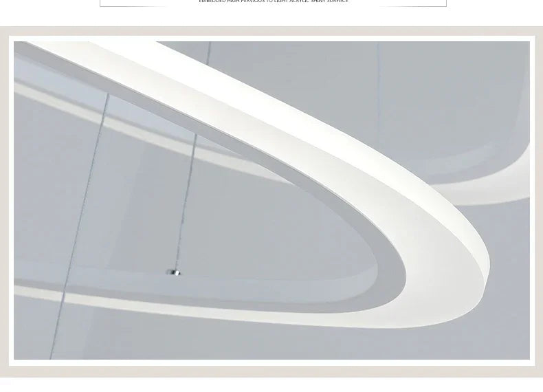 Art Deco Pendant Light – White Acrylic & Iron Chandelier with Remote Control - Samanta Factory