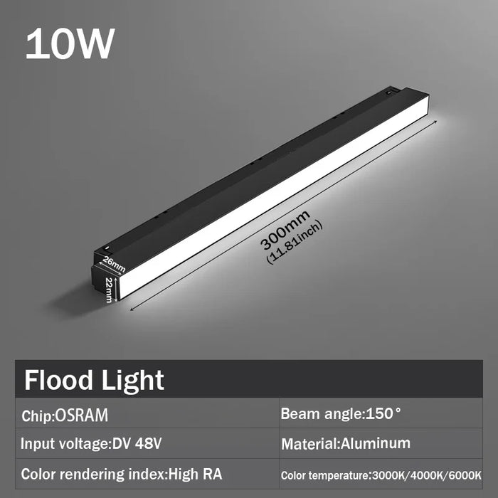 Magnetic LED Track Spotlight – 48V Linear Ceiling Light - Samanta Factory