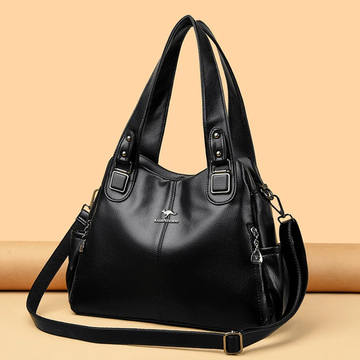 Soft Leather Handbag for Women – Luxury Designer Shoulder Tote, Large Capacity Purse - Samanta Factory