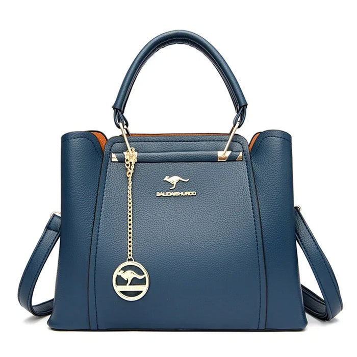 Women’s PU Leather Tote Bag – Fashion Soft Casual Handbag with Zipper Closure - Samanta Factory