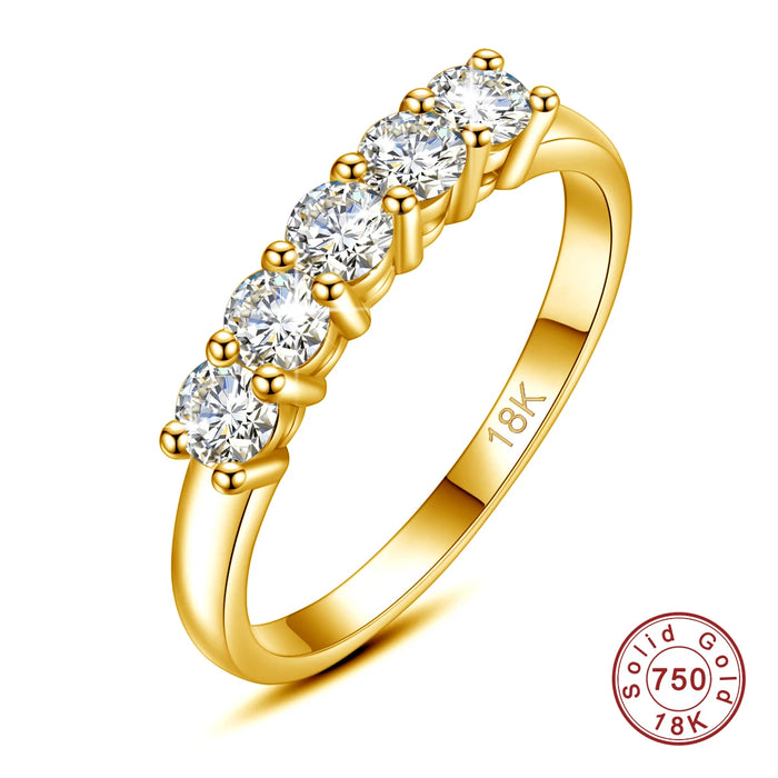 18K gold D-color VVS1 moissanite wedding ring with GRA certification