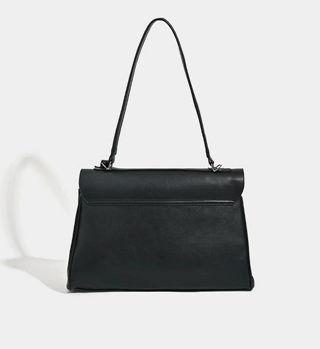 PU Leather Shoulder Bag - Lock Flap Crossbody Design SF