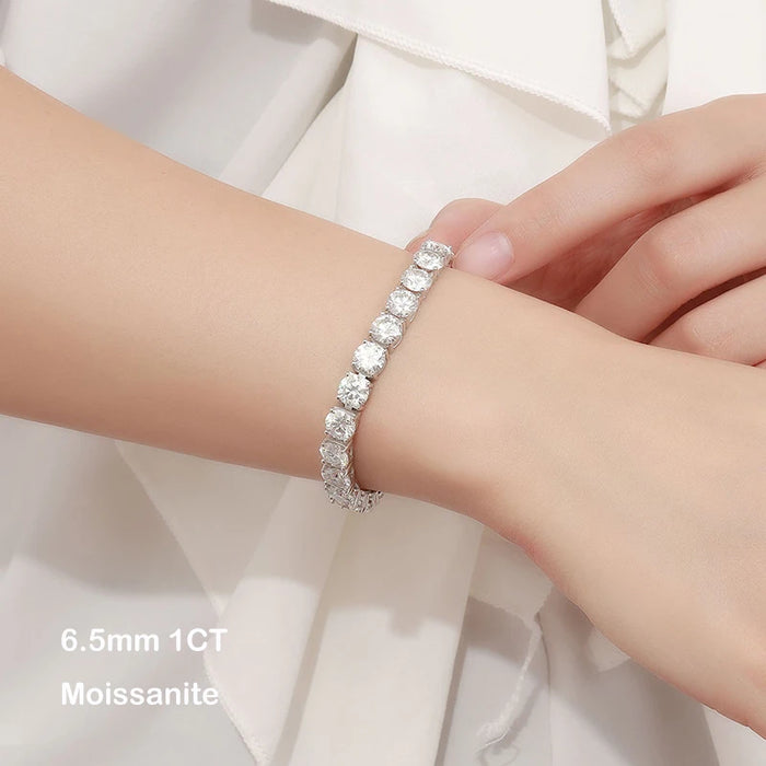 Moissanite Tennis Bracelet – Certified 925 Sterling Silver with D Color VVS1 Stones - Samanta Factory