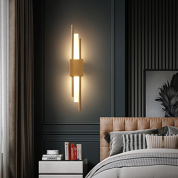 Contemporary Black & Gold LED Wall Lamp – Up & Down Light for Modern Interiors - Samanta Factory