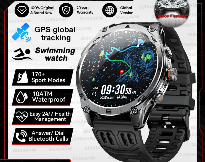 Unisex GPS Smart Watch – AMOLED Display with 170+ Sports Modes SF