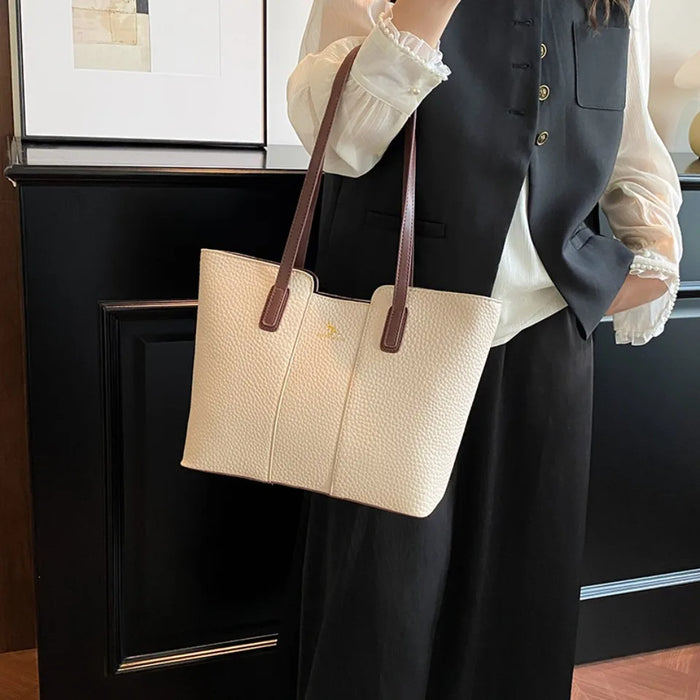 Luxurious Women’s Leather Shoulder Bag – Stylish Microfiber Synthetic Leather Casual Tote - Samanta Factory