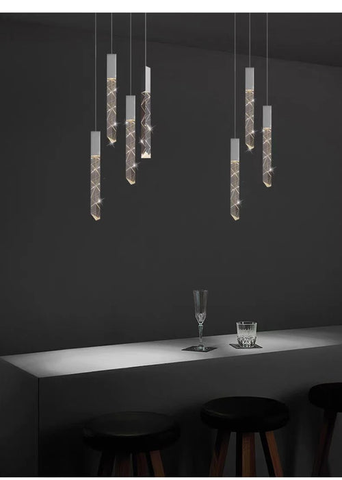 Modern Pendant Light – Luminous Acrylic with Brushed Aluminum Finish - Samanta Factory