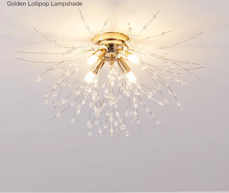 Crystal Dandelion Ceiling Light – 4-Light Nordic Chandelier for Living Room & Dining Room
