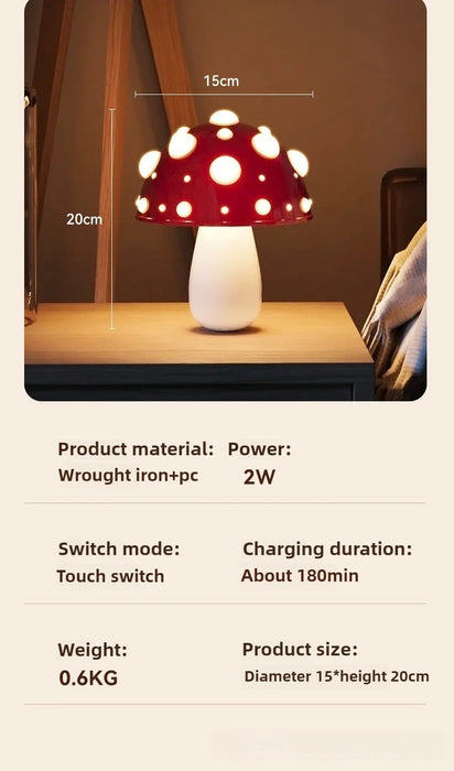 Mushroom Night Light – Dimmable LED with Cute Forest-Inspired Design - Samanta Factory