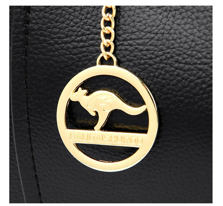 Women’s PU Leather Tote Bag – Fashion Soft Casual Handbag with Zipper Closure - Samanta Factory