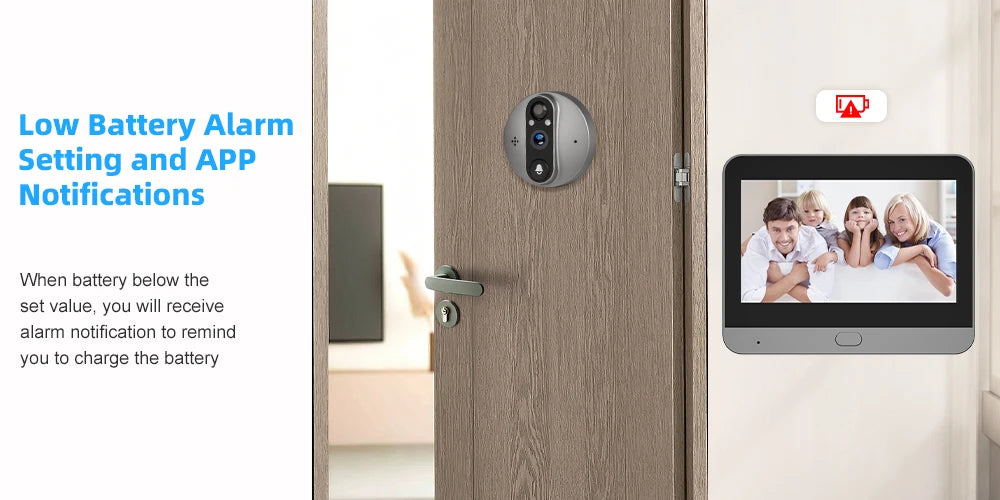 Smart WiFi Door Viewer Camera – 3MP HD, 4.3" LCD, PIR Motion, 2-Way Audio, Night Vision, Tuya & Alexa. - Samanta Factory