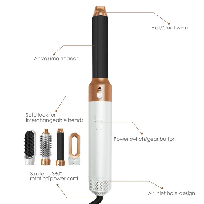 5-in-1 Hair Dryer Brush – Versatile Styling with Ionic & Infrared Technology