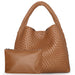 Woven Tote Bag  with Purse for Women – Large Soft Leather Shoulder Bag for Work, Beach & Travel - Samanta Factory