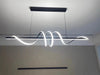 Modern LED ceiling chandelier with aluminum and acrylic frame, remote control dimming, and adjustable color temperature